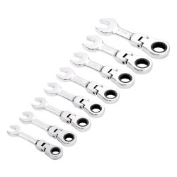 Juego de llaves combinadas métricas con carraca abatible DRAPER Hi-Torq® - 8 pcs