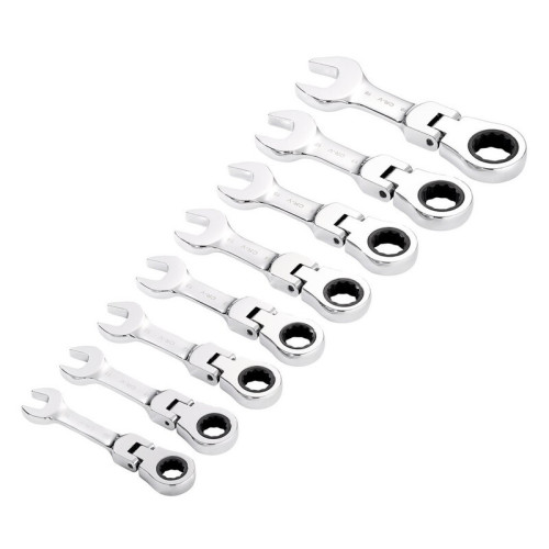 Juego de llaves combinadas métricas con carraca abatible DRAPER Hi-Torq® - 8 pcs