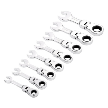 Juego de llaves combinadas métricas con carraca abatible DRAPER Hi-Torq® - 8 pcs