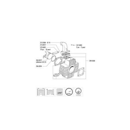 Kit de cilindro POLINI aluminio Ø43,5mm