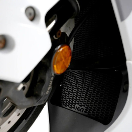 Protector de radiador de aceite R&G RACING Pro aluminio - Negro