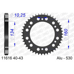 Corona AFAM aluminio ultraligera 11616 - Paso 530