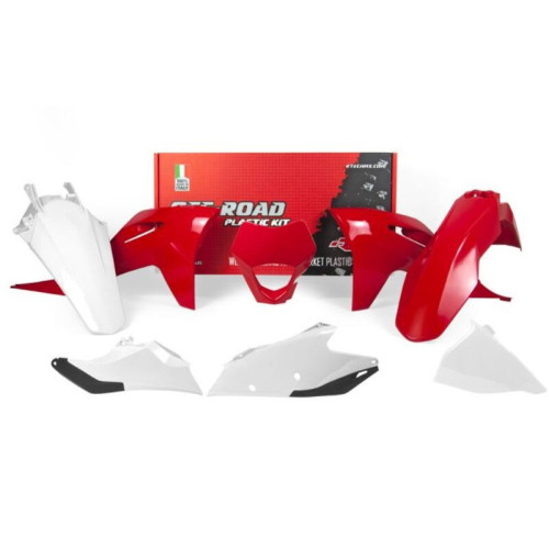 Kit de plástica RACETECH (6 pcs ) - Rojo / Blanco