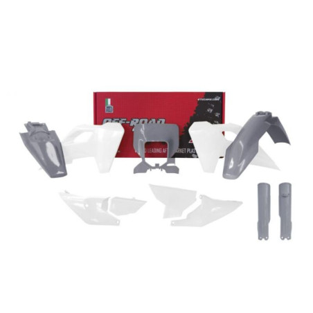 Kit de plástica RACETECH (8 pcs) - Blanco / Gris