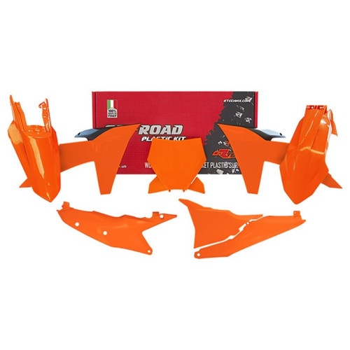 Kit de plástica RACETECH (6 pcs) - Naranja / Negro