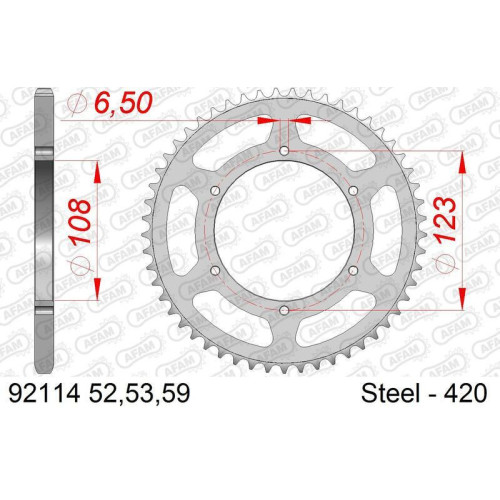 Kit de cadena AFAM 420R1 11/59 Standard - corona Standard