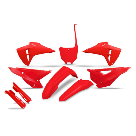 Kit de plástica UFO completo con protectores de horquilla - Rojo