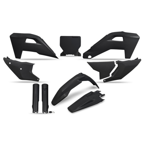 Kit de plástica UFO completo con protectores de horquilla - Negro