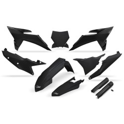 Kit de plástica UFO completo con protectores de horquilla - Negro