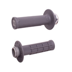 Puños ODI Micro-X Lock-On medio gofrados - Grafito / Plata