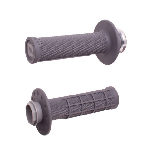 Puños ODI Micro-X Lock-On medio gofrados - Grafito / Plata