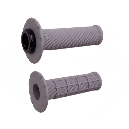Puños universales ODI Lock-On medio gofrados Ø22,2mm - Gris / Plata