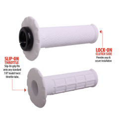 Puños universales ODI Lock-On medio gofrados Ø22,2mm - Blanco / Negro 2