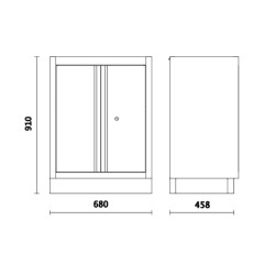 Módulo fijo con 2 puertas para mobiliario de taller BETA 2