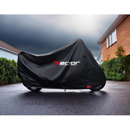 Funda de moto para interior/exterior VECTOR H2O para Moto/Scooter con pantalla grande - Negro - M