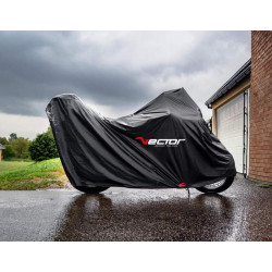 Funda de moto para interior/exterior VECTOR H2O para Moto/Scooter con baúl - Negro - XL