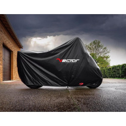 Funda de moto para exterior VECTOR Black Cotton para Moto/Scooter - Negro - M