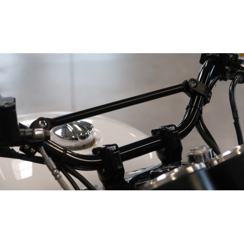 HIGHSIDER pro Cross-Bar ST02 Aluminium Handlebar Strut, Two-Piece Clamp, Matt-Black (pc)