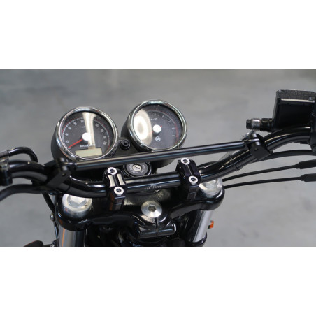 HIGHSIDER pro Cross-Bar ST02 Aluminium Handlebar Strut, Two-Piece Clamp, Matt-Black (pc)