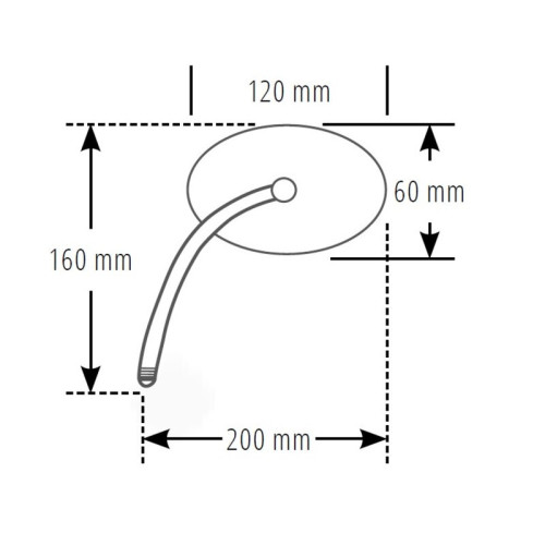 Retrovisor de manillar HIGHSIDER smart Agila oval - lado derecho - sin homologación E - cromado