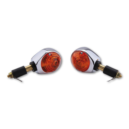 Intermitente para manillar HIGHSIDER smart Ochsenauge - cristal naranja - homologado E - Pareja