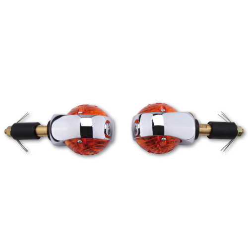 Intermitente para manillar HIGHSIDER smart Ochsenauge - cristal naranja - homologado E - Pareja