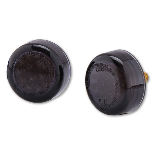 Intermitente LED HIGHSIDER smart Micro Disc - cristal ahumado - homologado E - Pareja