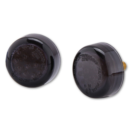 Intermitente LED HIGHSIDER smart Micro Disc - cristal ahumado - homologado E - Pareja