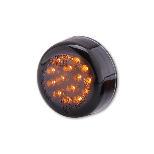 Intermitente LED HIGHSIDER smart Micro Disc - cristal ahumado - homologado E - Pareja