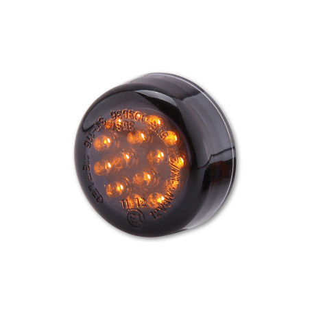 Intermitente LED HIGHSIDER smart Micro Disc - cristal ahumado - homologado E - Pareja