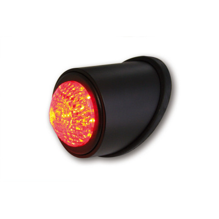 Piloto trasero LED HIGHSIDER smart Old School Type 1 - cristal rojo - homologado E - 1 pieza