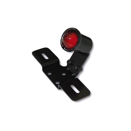 Piloto trasero con portamatrícula LED HIGHSIDER smart Old School Type 3 - cristal rojo - homologado E - 1 pieza