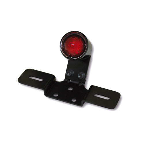 Piloto trasero con portamatrícula LED HIGHSIDER smart Old School Type 3 - cristal rojo - homologado E - 1 pieza