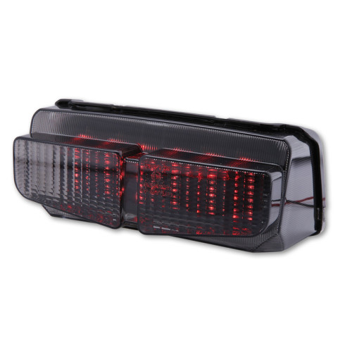 Piloto trasero LED HIGHSIDER smart estilo Yamaha - cristal ahumado - homologado E - 1 pieza