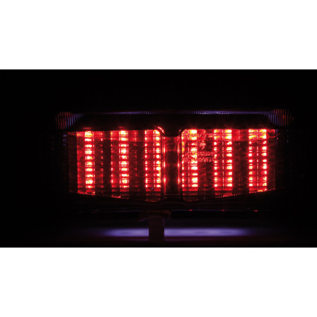 Piloto trasero LED HIGHSIDER smart estilo Yamaha - cristal ahumado - homologado E - 1 pieza