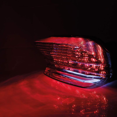 Piloto trasero LED HIGHSIDER smart estilo Yamaha - cristal ahumado - homologado E - 1 pieza