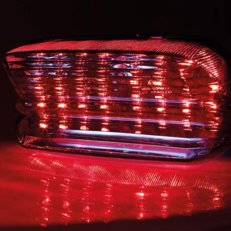 Piloto trasero LED HIGHSIDER smart estilo Yamaha - cristal ahumado - homologado E - 1 pieza