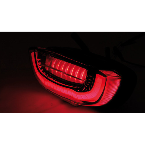Piloto trasero LED HIGHSIDER smart estilo Honda - cristal ahumado - homologado E - 1 pieza