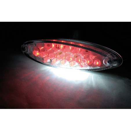 Piloto trasero LED HIGHSIDER smart Number1 con luz de matrícula - transparente - 1 pieza