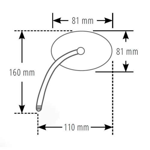 Retrovisor de manillar HIGHSIDER smart Mini - cromado
