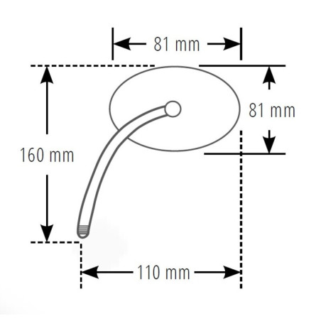 Retrovisor de manillar HIGHSIDER smart Mini - cromado