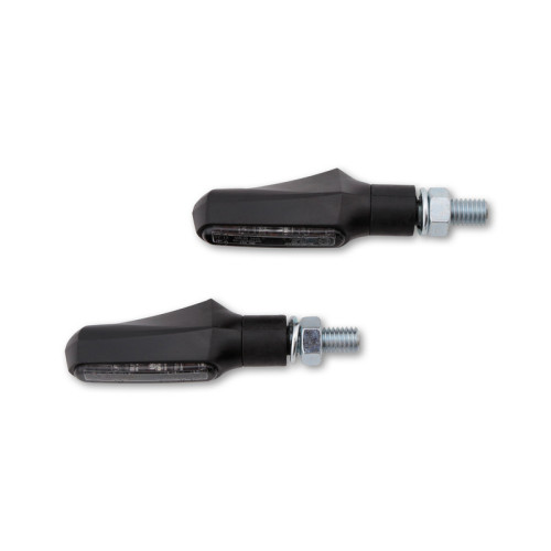 Intermitente LED HIGHSIDER smart Shorty Fin - cristal ahumado - homologado E - Pareja