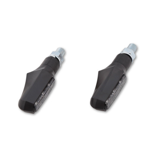 Intermitente LED HIGHSIDER smart Shorty Fin - cristal ahumado - homologado E - Pareja