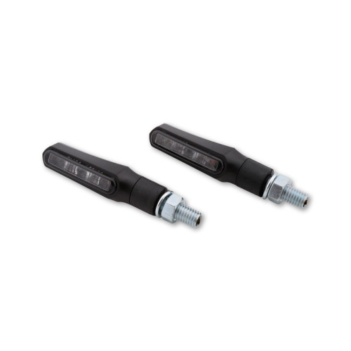 Intermitente LED HIGHSIDER smart Shorty Fin - cristal ahumado - homologado E - Pareja