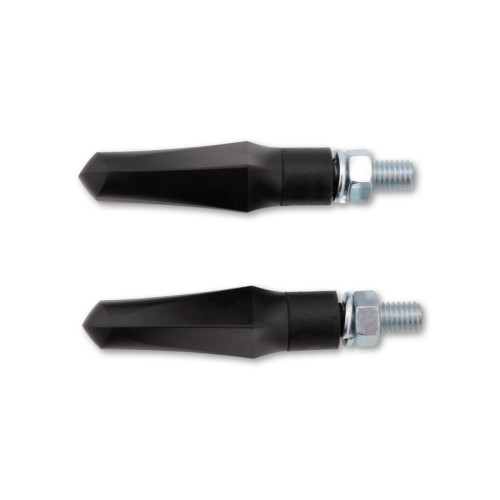 Intermitente LED HIGHSIDER smart Shorty Fin - cristal ahumado - homologado E - Pareja