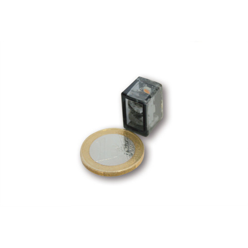Intermitente LED HIGHSIDER smart Micro Cube-V - cristal ahumado - homologado E - Pareja