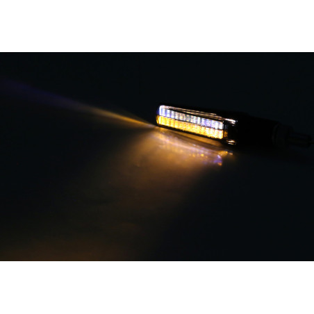 Intermitente/luz de posición LED HIGHSIDER smart Fineline 2in1 - cristal ahumado - homologado E - Pareja