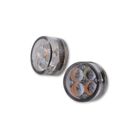 Intermitente/luz de posición LED HIGHSIDER smart Module Sixteen 2in1 - cristal ahumado - homologado E - Pareja