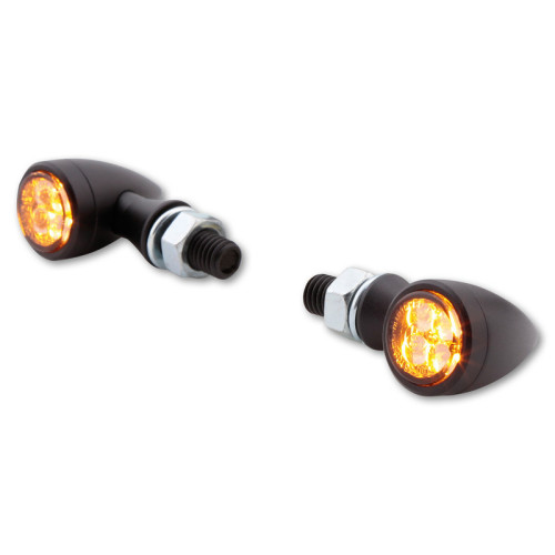 Intermitente LED HIGHSIDER smart Sixteen Bullet - cristal ahumado - homologado E - Pareja
