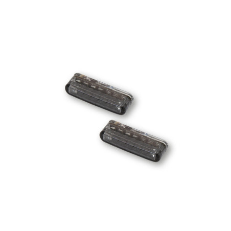 Piloto trasero/intermitente LED HIGHSIDER smart Shorty 3in1 - cristal ahumado - homologado E - Pareja
